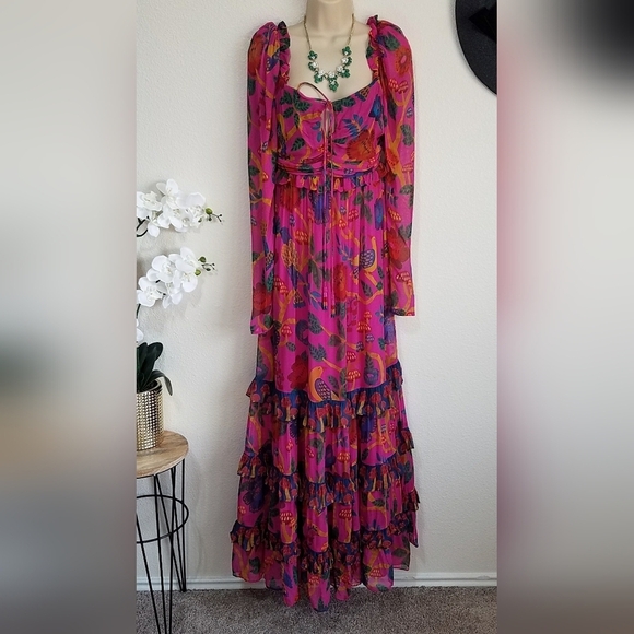 Farm Rio Pink Sweet Forest Maxi Dress - Picture 2 of 12